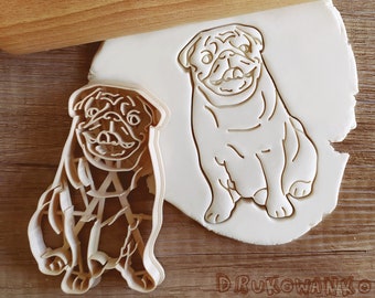 Pug Puggy Puggie Dog Cookie Cutter Pastry Fondant Dough Biscuit