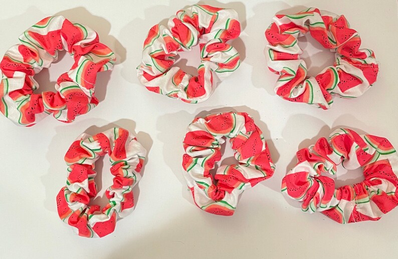 Watermelon Print ScrunchiesHair Ties and Elastics for Women and GirlsGift IdeasGirly Hair Accessories