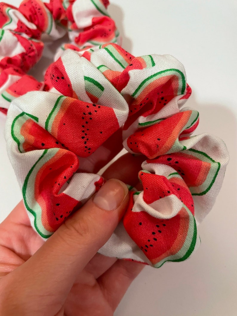 Watermelon Print ScrunchiesHair Ties and Elastics for Women and GirlsGift IdeasGirly Hair Accessories