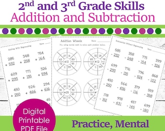 Addition & Subtraction Worksheets: 2nd-3rd Grade Math Activities (PDF)