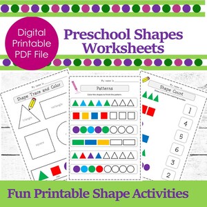 Preschool Shapes Worksheets/Printables/Shape Activities
