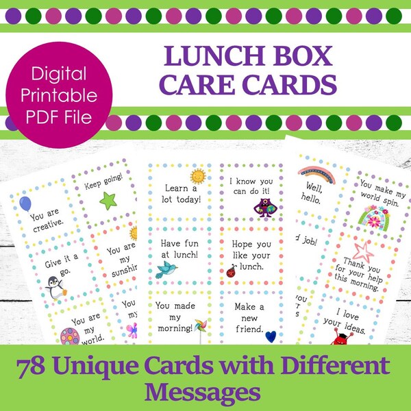 Lunch Box Cards Etsy