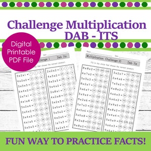 Multiplication Facts Dab It Worksheets: Challenge Activity (Digital Download)