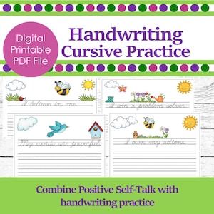 Handwriting Cursive Practice Worksheets/Homeschool handwriting practice/digital PDF