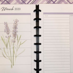 Weekly Disc-Bound Calendar Printed Refill / Lavender