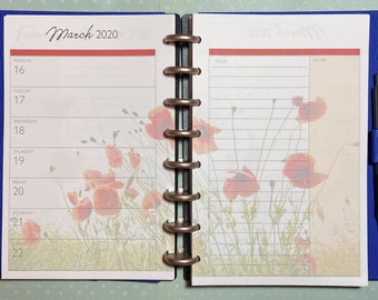 Gebundener Wochenkalender Refill / Poppies