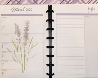 Weekly Disc-Bound Calendar Printed Refill / Lavender