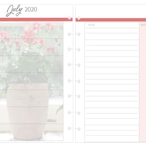 Weekly Disc-Bound Calendar Printed Refill / Geranium
