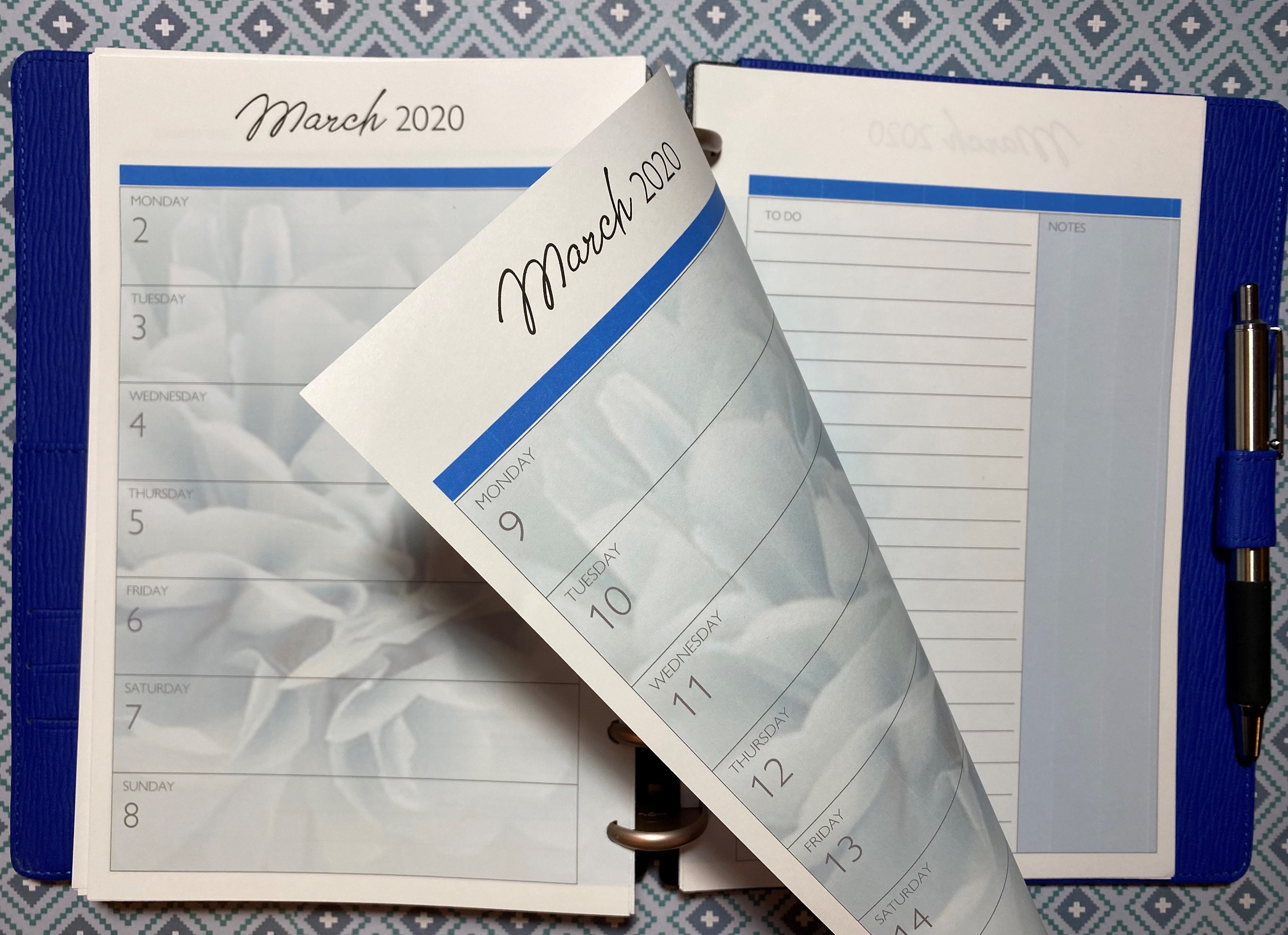 Weekly Discbound Calendar Printed Refill / Hydrangea Etsy