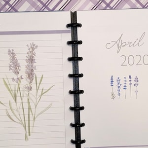 Monthly Disc-Bound Calendar Printed Refill / Lavender