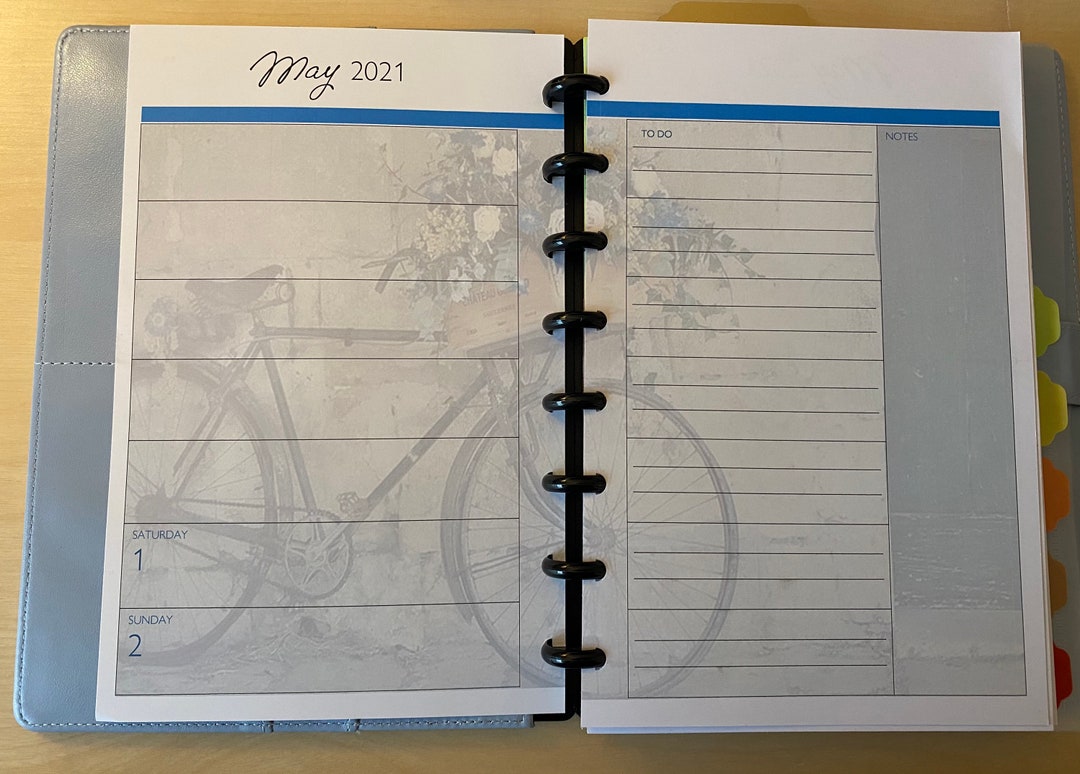 Disc Calender Weekly Disc-bound Calendar Printed Refill / Bicycle - Etsy
