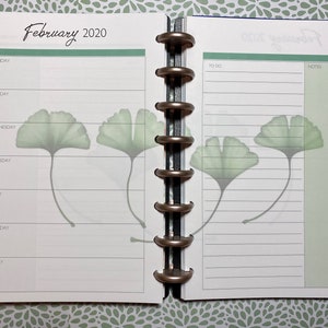 Weekly Disc-Bound Calendar Printed Refill / Ginkgo (Choose Your Custome Dates)