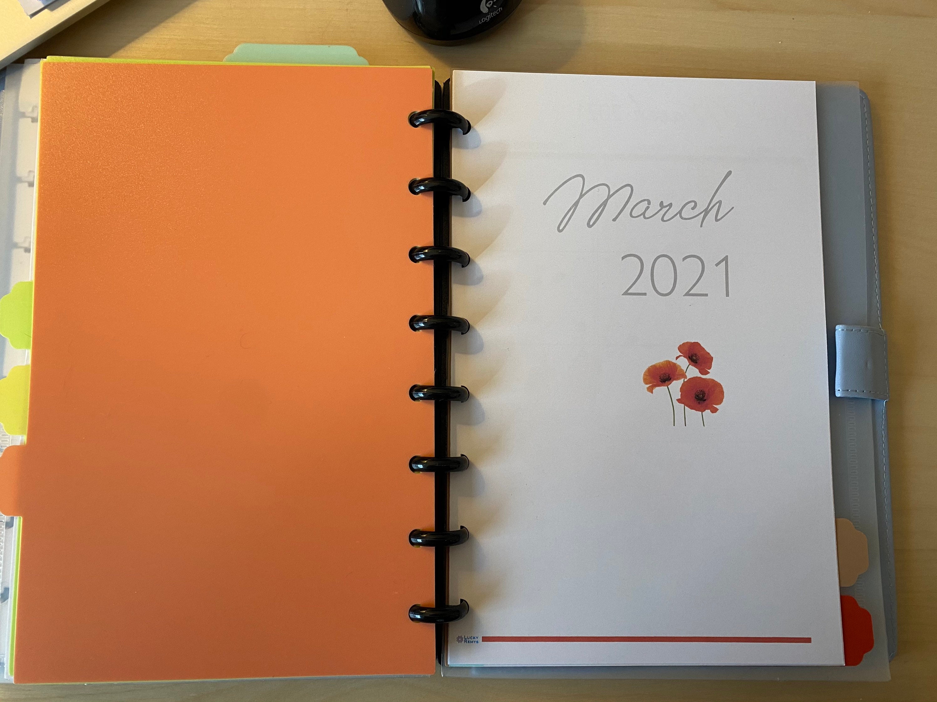 Weekly Discbound Calendar Printed Refill / Poppies Etsy