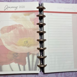 Weekly Disc-Bound Calendar Printed Refill / Floral