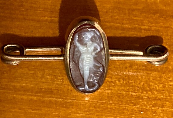 Antique Victorian Grecian Robed Lady on Carnelian… - image 8