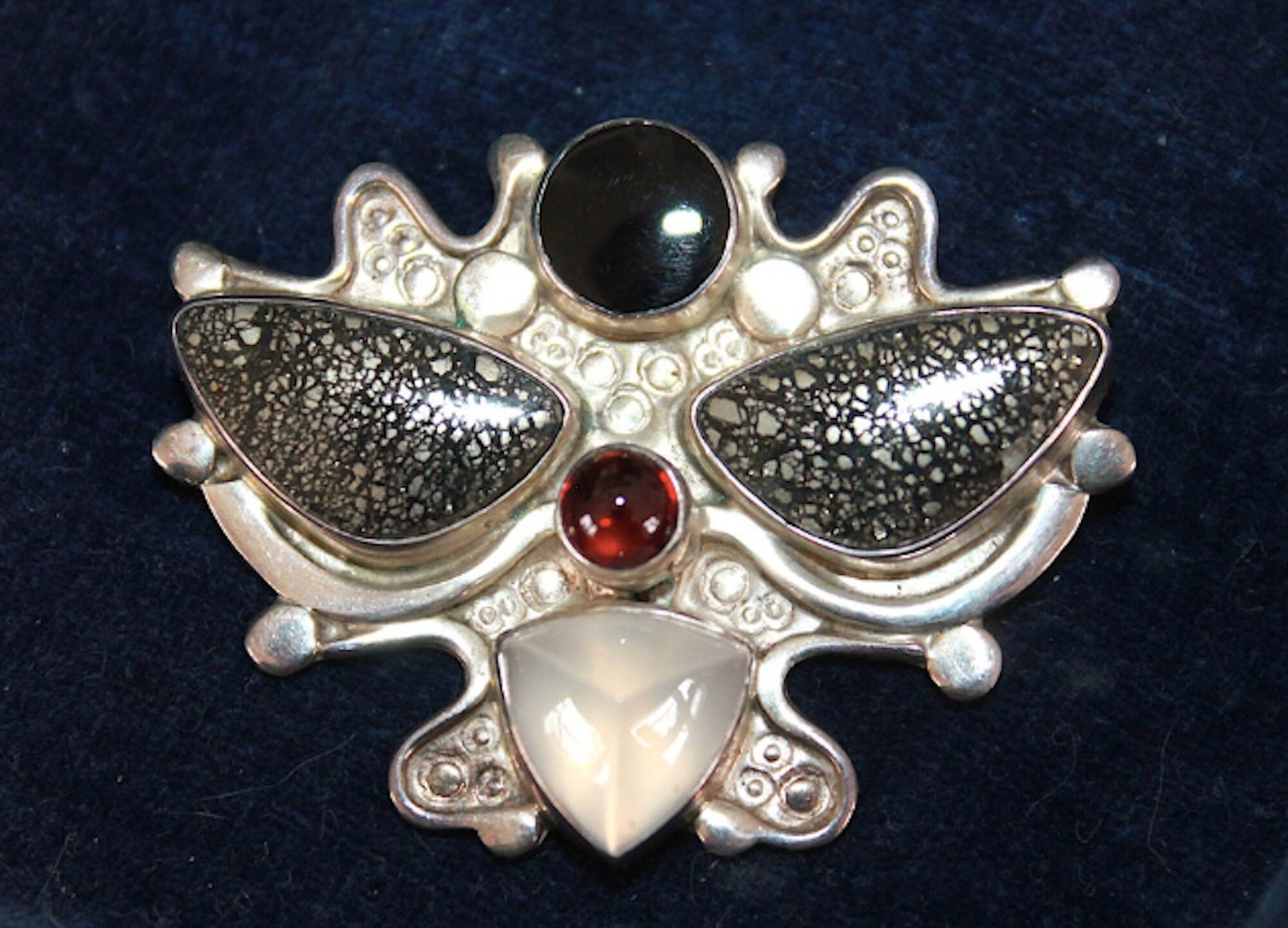 James Hemmel Vintage Sterling & Gem Stone 'butterfly' Brooch,