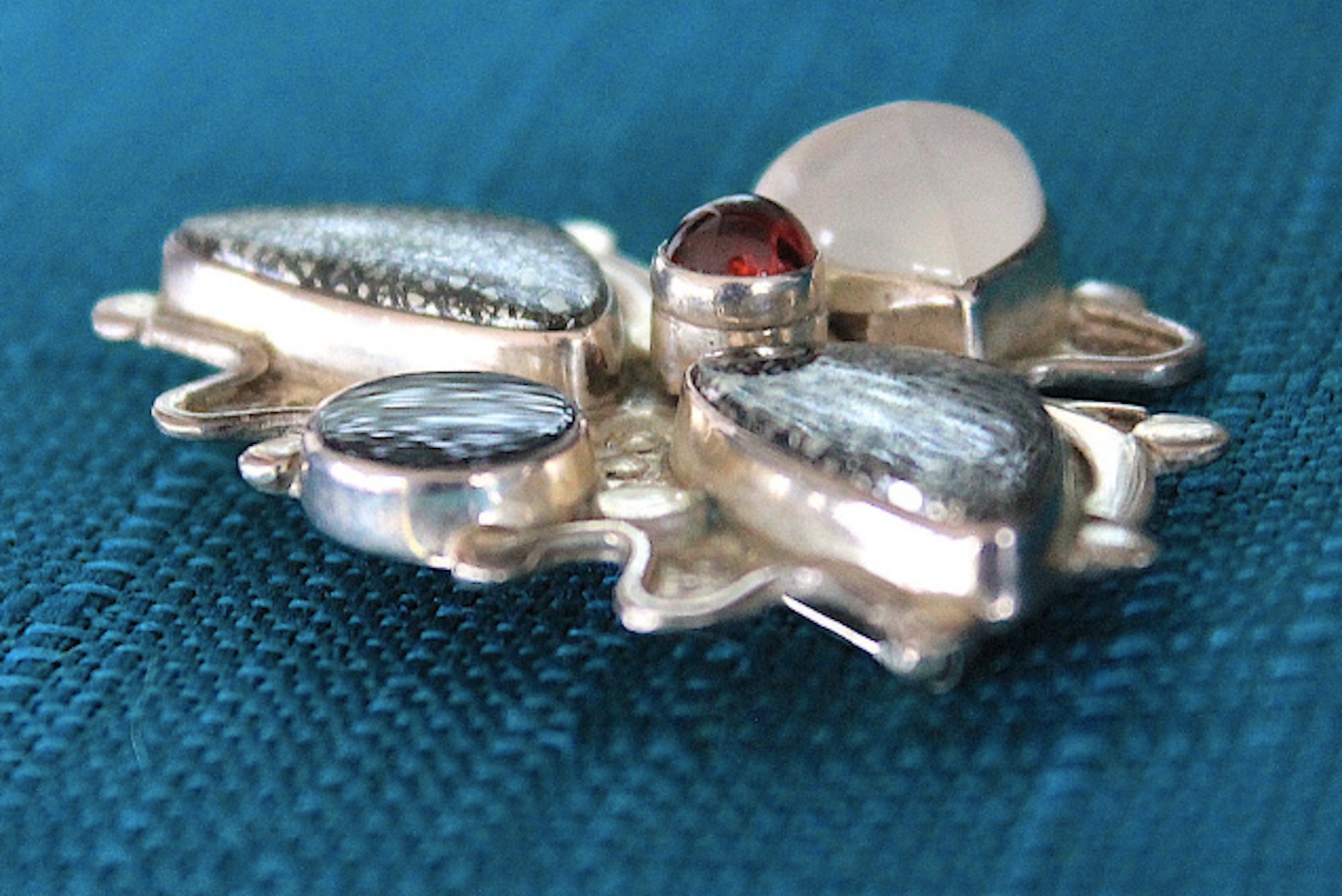 James Hemmel Vintage Sterling & Gem Stone 'butterfly' Brooch,