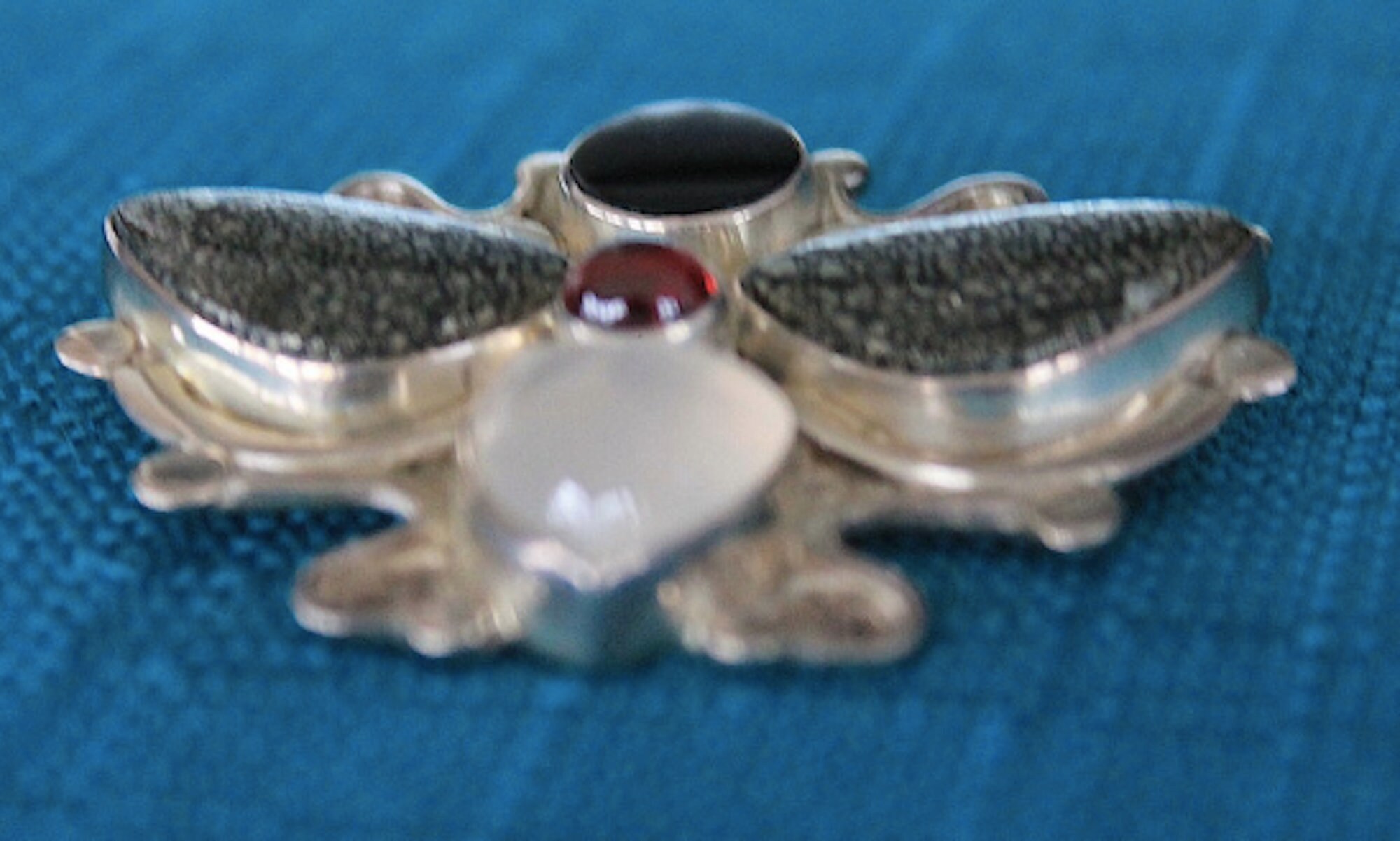 James Hemmel Vintage Sterling & Gem Stone 'butterfly' Brooch,