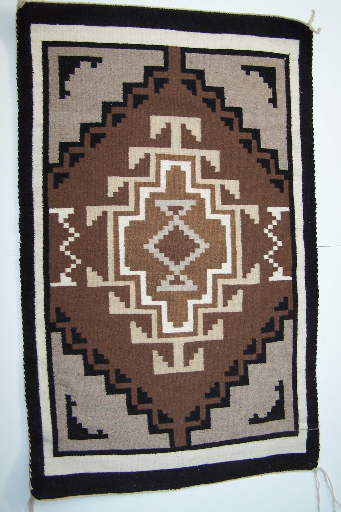 Vintage 2 by 3 Two Gray Hills Navajo Rug Etsy