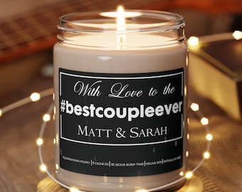 Personalized Best Couple Ever Candle, Anniversary Gift, Engagement Candle, Bridal Shower Gift, Wedding Gift, VeganSoy Candle