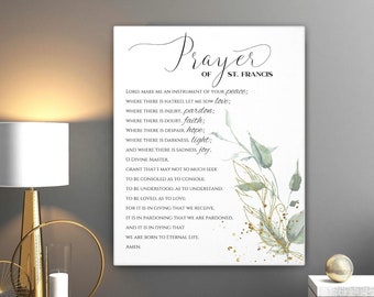 Prayer of St. Francis Canvas Gallery Wrap Print, Canvas Art Print, Religious Print, Inspirational Print