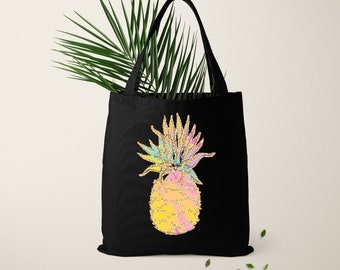 Pineapple Tote Bag, Travel Tote Bag, Large Shopping Bag, Bride Tote, IVF Tote, Pineapple Lovers Gift, Beach Tote, Summer Tote Bag