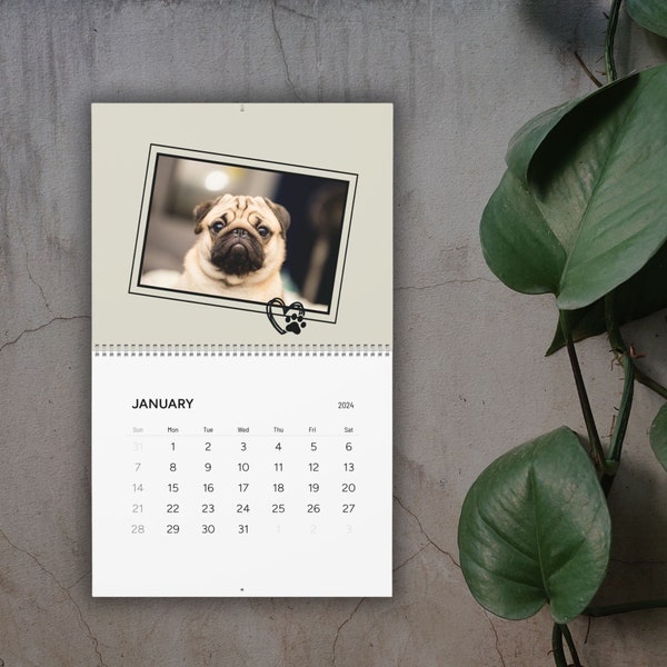 Pet Photo Wall Calendars (2024), Dog Photo Keepsake Gift, Cat Christmas Calendar, Pet Lover Calendar, Special Gift Idea
