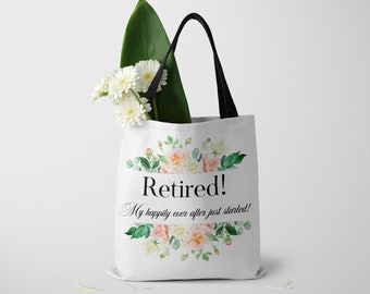 Retirement Tote Bag, Retirement Gift, Retirement Gift for Woman, Floral Tote Bag, Travel Tote, Shopping Tote, Goodbye Gift