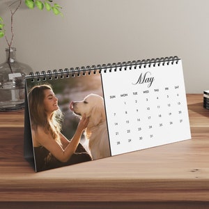 Personalized Pet Photo Desk Calendar, Dog, Cat, Any Pet, Gift for Fur Parent, For Kids, Customized for You image 1
