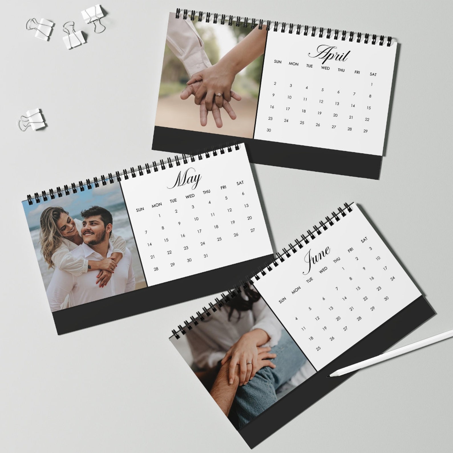 Personalized Couple's Photo Desk Calendar Wedding Photo - Etsy