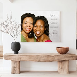 Personalized Photo Memorial Canvas Print, Loss of Sister or Brother, Celebration Of Life Gift, Sympathy Memorial Keepsake
