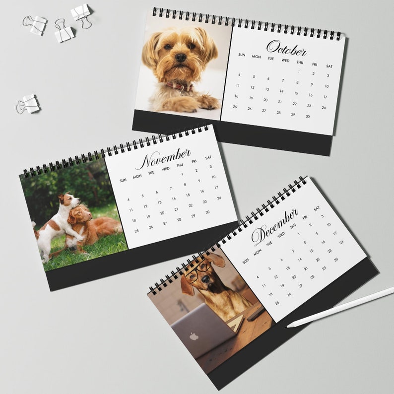 Personalized Pet Photo Desk Calendar, Dog, Cat, Any Pet, Gift for Fur Parent, For Kids, Customized for You image 8