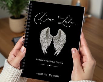 Personalized Letters To Heaven Journal , Custom Loss Grief Journal, Memorial Gift