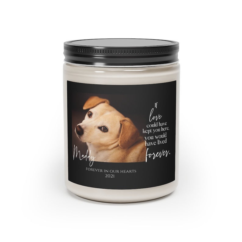 Personalized Photo Pet Memorial Candle Custom Sympathy Gift Etsy