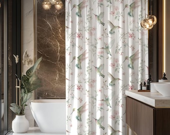 Beautiful Hummingbird and floral Shower Curtain, Contemporary Shower Curtain