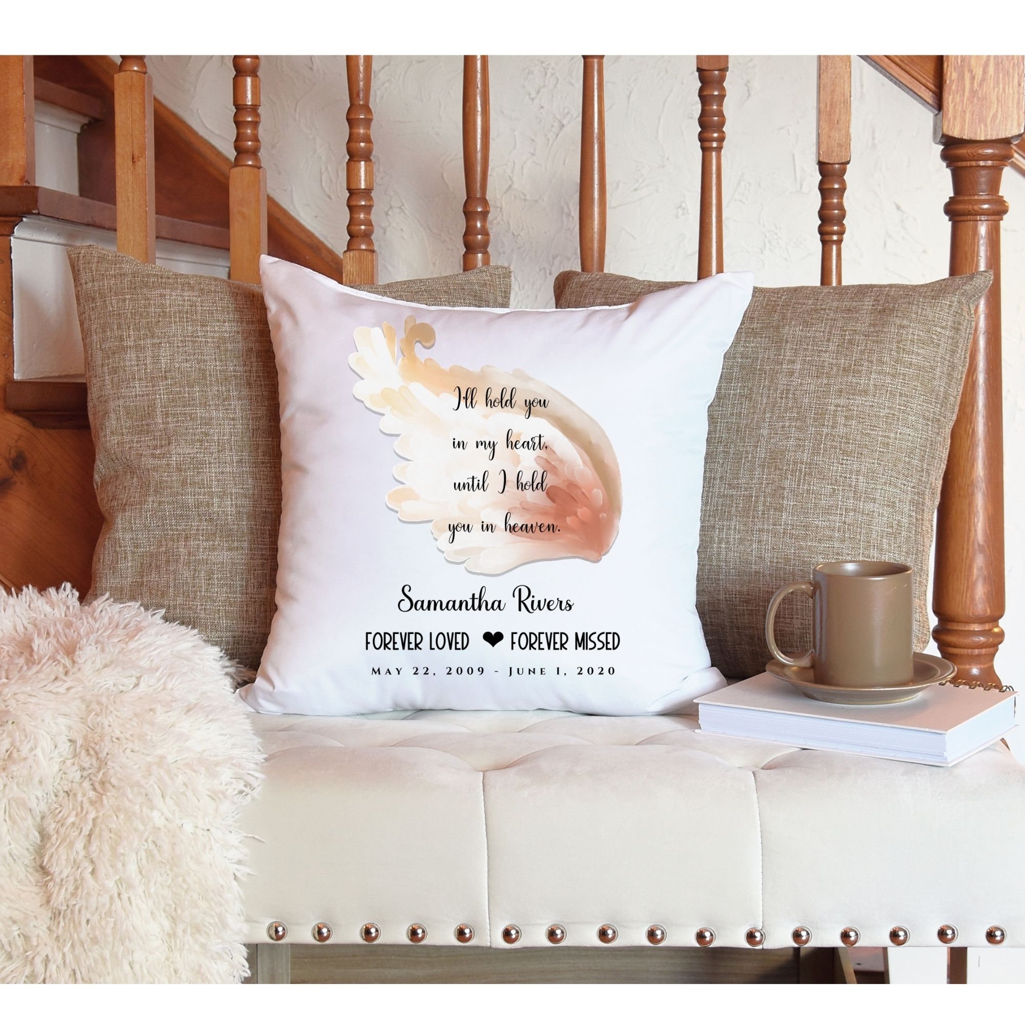 Personalized Memorial Angel Wing Pillow I'll Hold You in Etsy