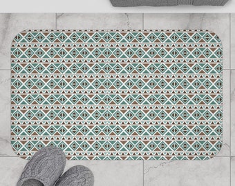 Hand Drawn Dreamcathcher Folkloric Birds Image Teal Coral 29.5 X 17.5 Ambesonne Tribal Bath Mat Plush Bathroom Decor Mat with Non Slip Backing