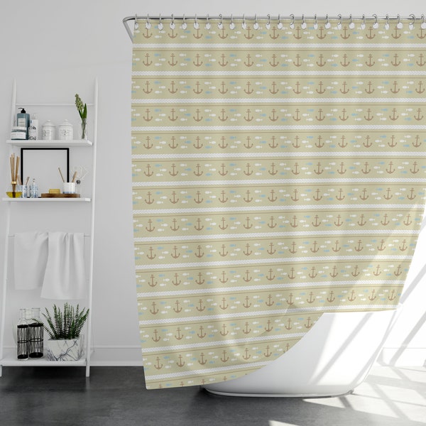 Anchor Shower Curtain Etsy