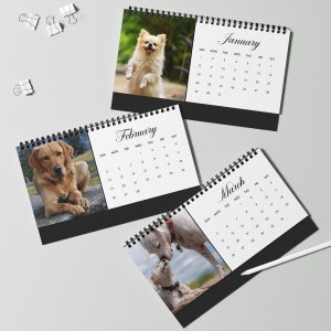 Personalized Pet Photo Desk Calendar, Dog, Cat, Any Pet, Gift for Fur Parent, For Kids, Customized for You image 5