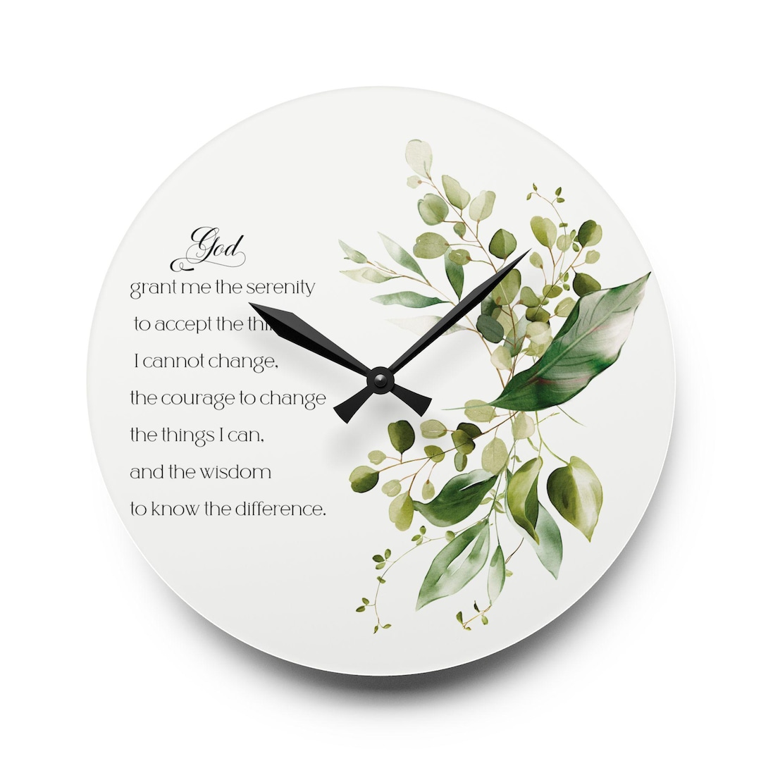 Gorgeous Serenity Prayer Clock , Boho Elegant Prayer Clock, Religious ...