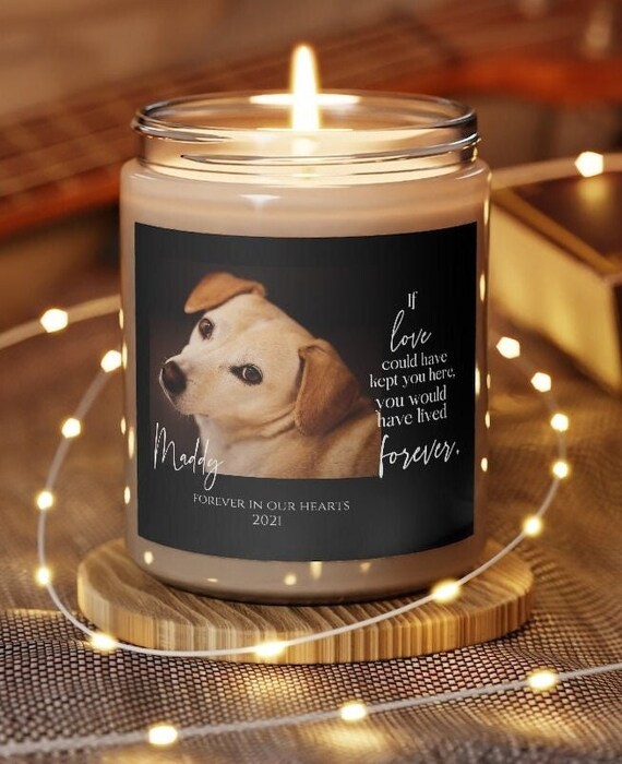 Personalized Photo Pet Memorial Candle Custom Sympathy Gift Etsy