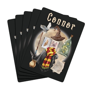 Jeu de cartes personnalisées sur le thème du sorcier pour enfants, Jeu de cartes de visite personnalisées, Jeu de cartes de visite personnalisées, Amateur de magie, Amateur de jeux, Cadeau d'anniversaire pour enfants