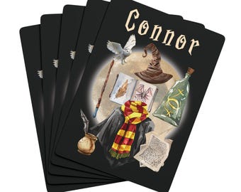 Personalized  Wizard Theme Card Set for Kids, Custom Name Card Set, Custom Name Card Deck, Magic Lover, Game Lover, Birthday Gift Kids