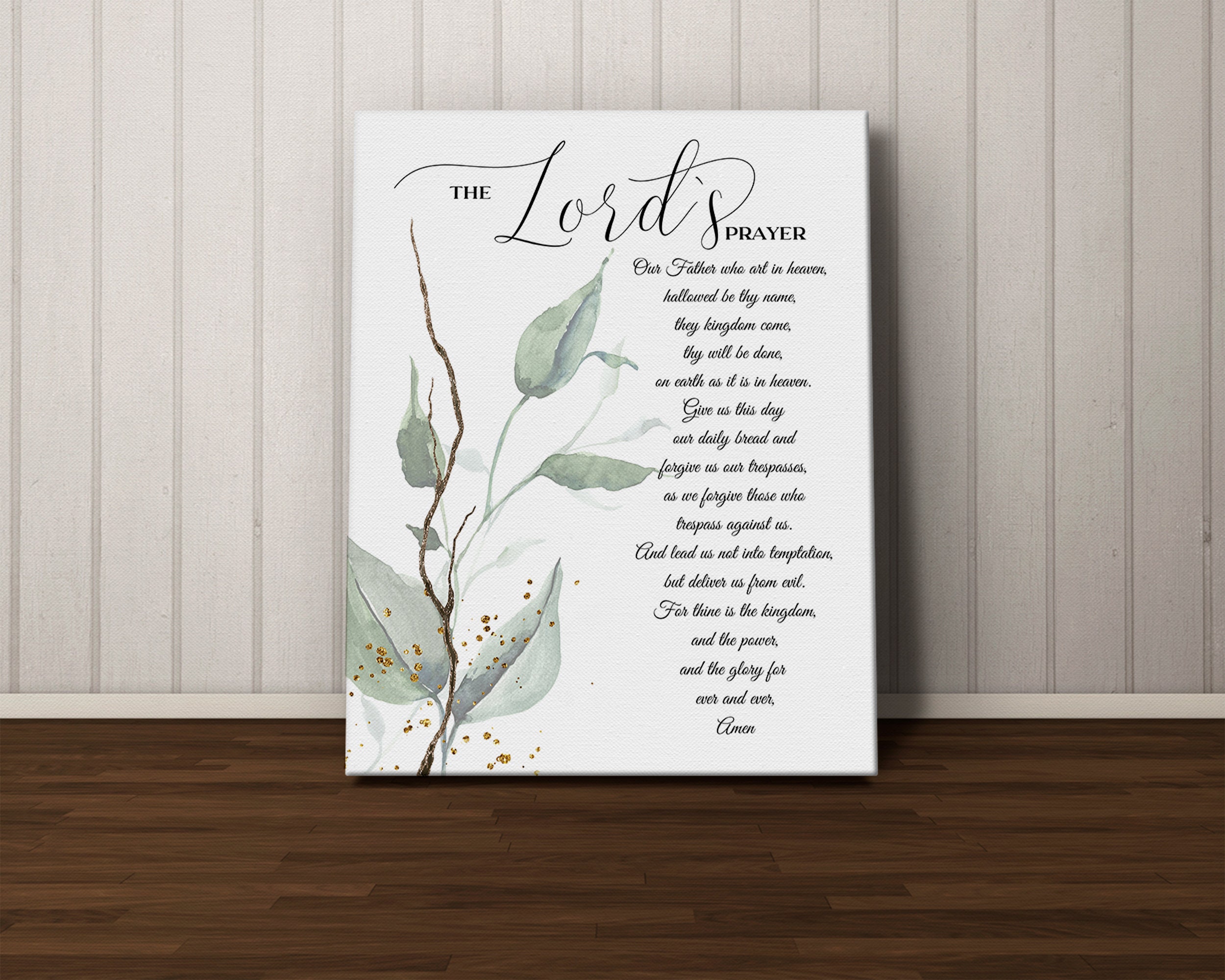 The Lord's Prayer Canvas Gallery Wraps Bible Verse Canvas Etsy