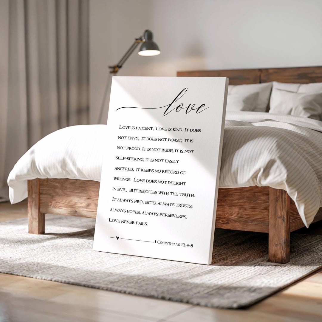 Personalized Love is Patient Corinthians Bible Verse Canvas Print ...