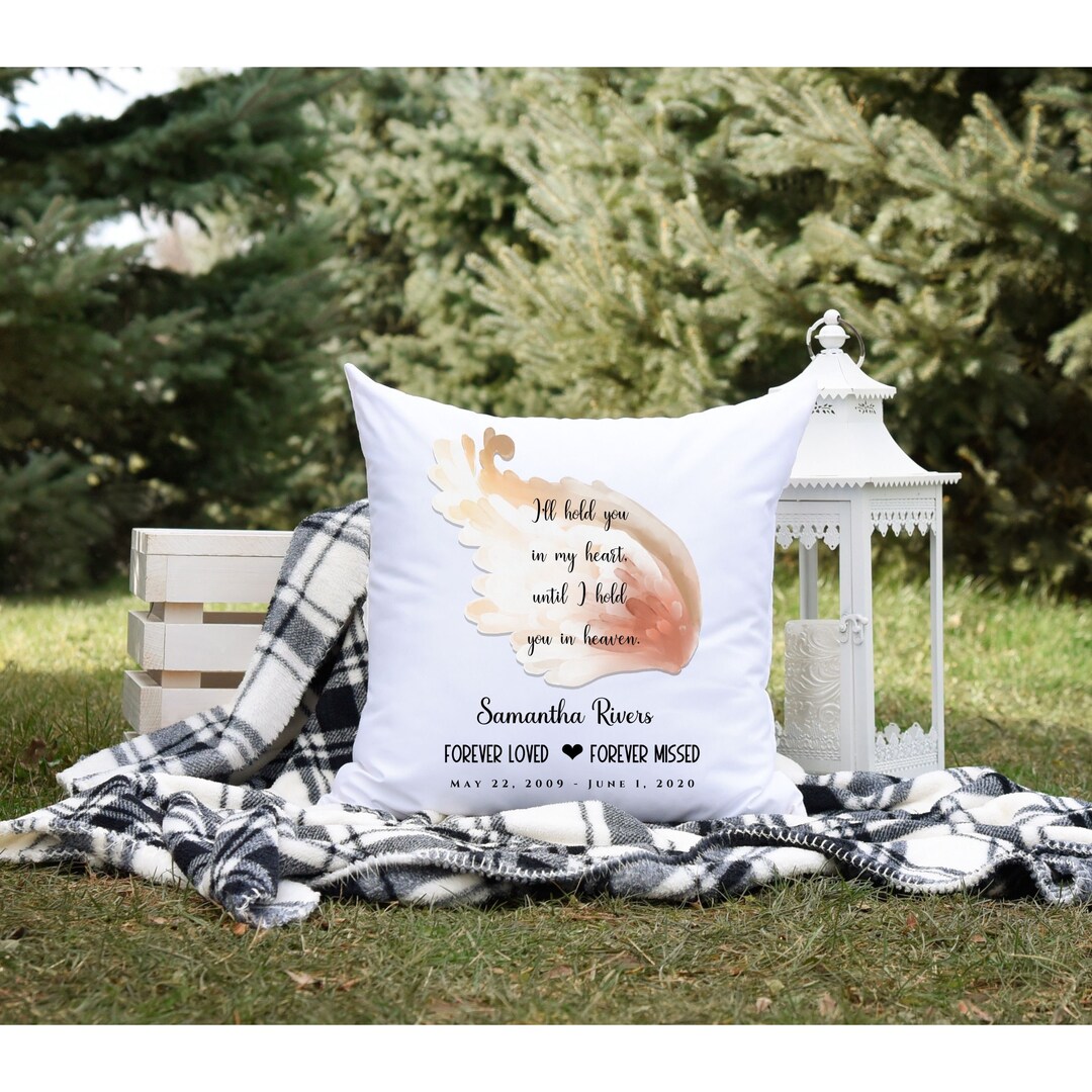 Personalized Memorial Angel Wing Pillow I'll Hold You in Etsy