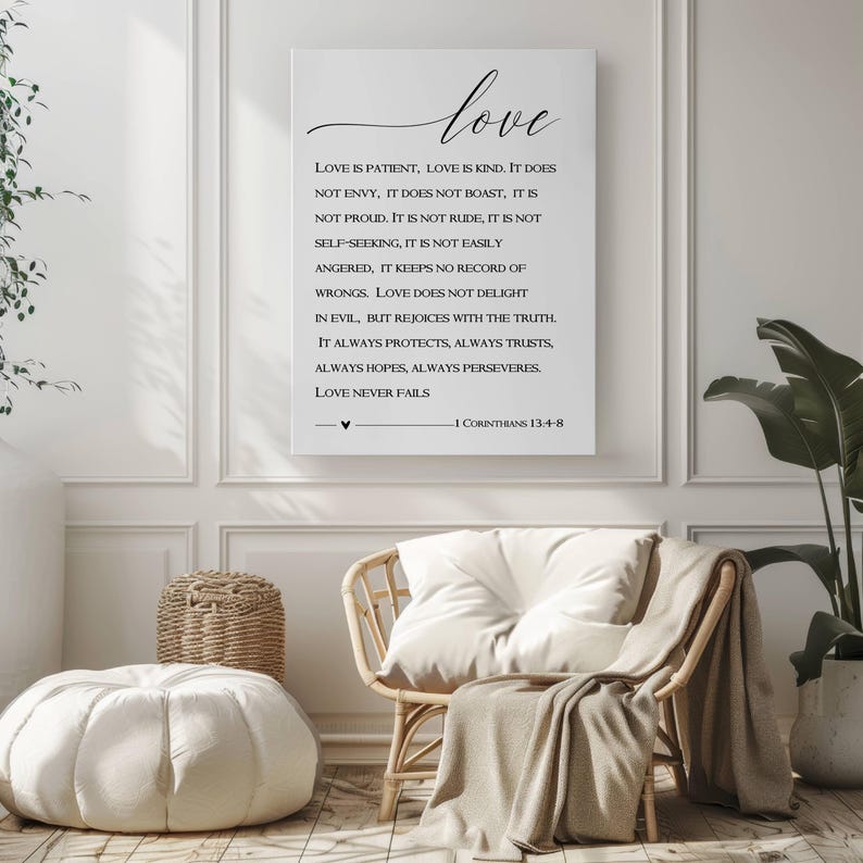 Personalized Love is Patient Corinthians Bible Verse Canvas Print ...
