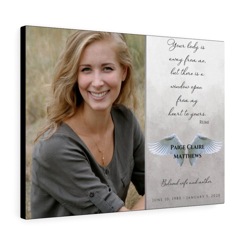 Memorial Photo Canvas Print Sympathy Gift Personalized Etsy