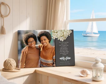 Personalized Photo Memorial Canvas Print, Loss of Twin Sister, Celebration Of Life Gift, Sympathy Memorial Keepsake