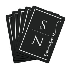 Custom Monogram Poker Playing Cards, Personalized Wedding Gift, Bridal Shower, Valentines, Anniversary, Couple's Initial Last Name